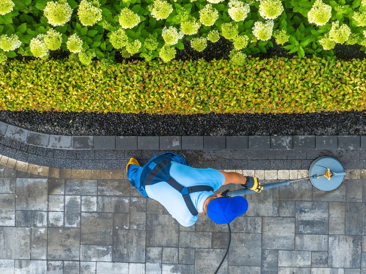 Residential stone walkway at a home